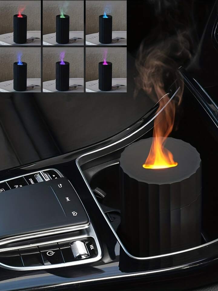 Car Essential Oil Diffuser - With Flame Effect Light humidifier flame fire