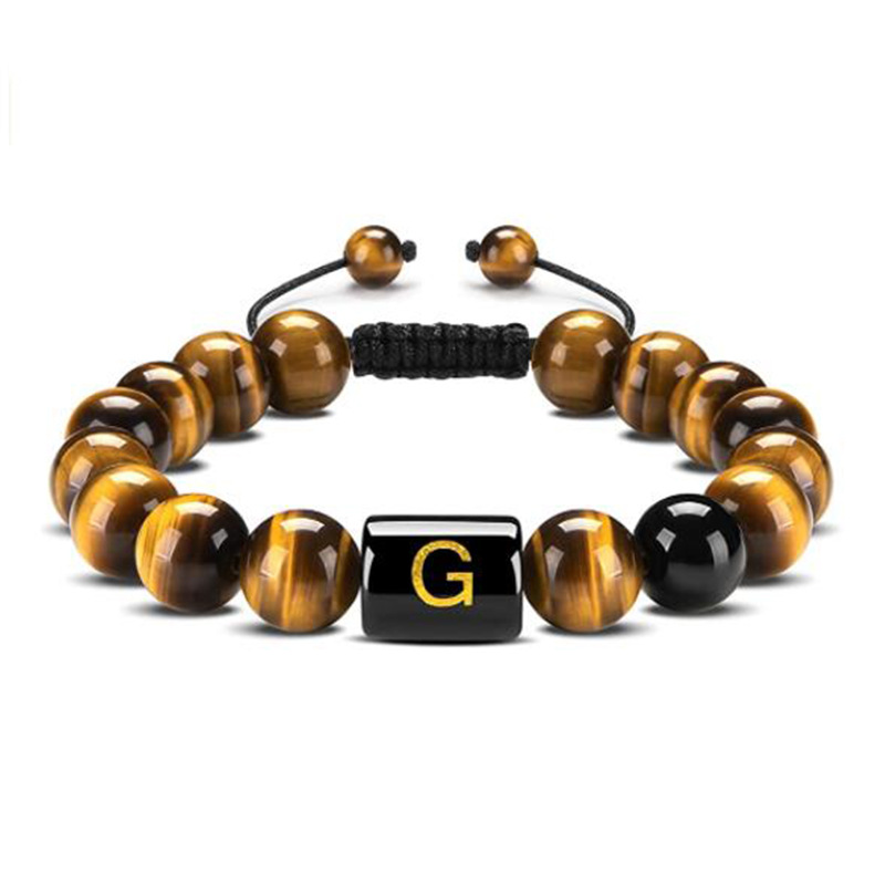Personalised Tiger Eye Stone Agate Bracelet - The Essential Oil Boutique