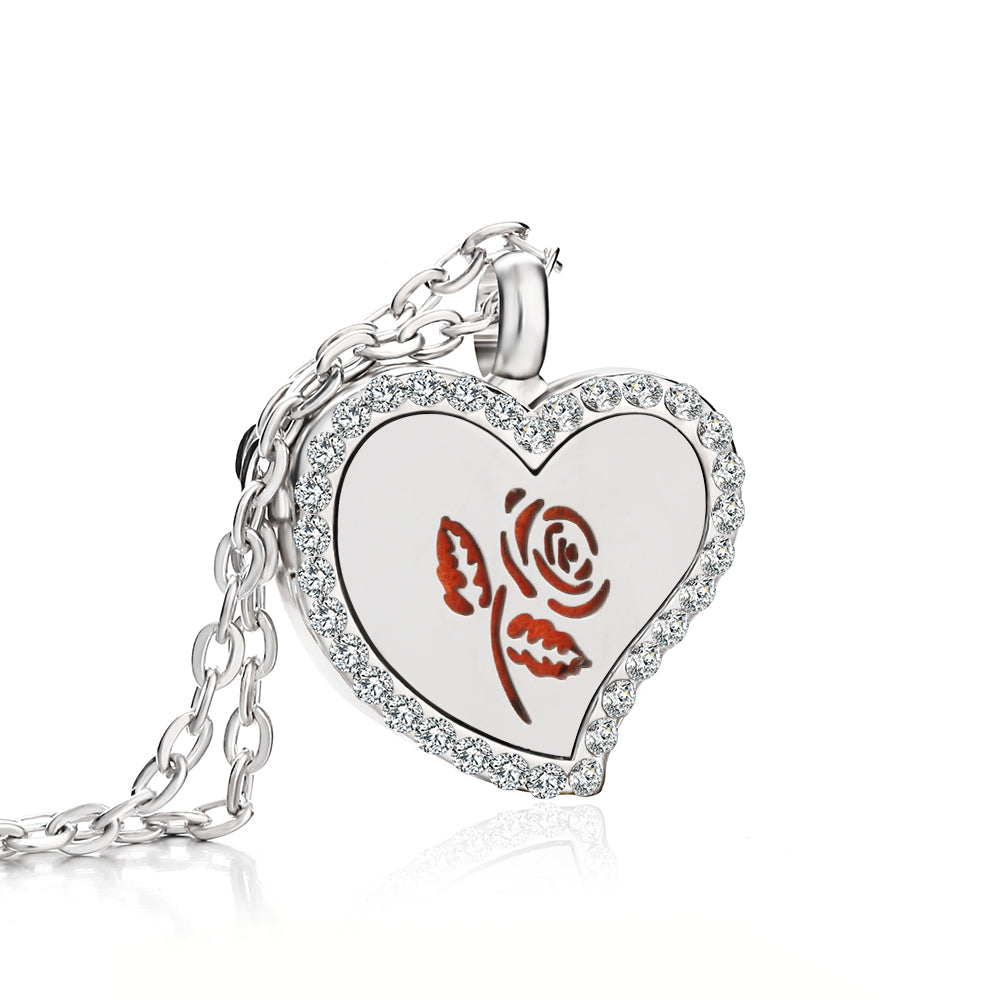 Heart Fragrance Essential Oil Diffuser Necklace - The Essential Oil Boutique, Essential Oil, jewellery, aromatherapy, oil, diffuser, necklace, jewelry, perfume,  pendant, essential oil pendant necklace, aromatherapy necklace diffuser pendant, aroma  best essential oil, scented oil, bracelet, lava, bead, anxiety, 7 chakra, chakra, lava beads
