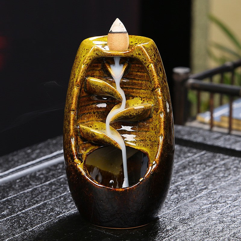 Taoism &amp; Zen Art Incense Burner - The Essential Oil Boutique, incense waterfall,  backflow incense burner, waterfall incense burner, cone incense burner, smoke waterfall, incense diffuser, ceramic incense holder, backflow burner